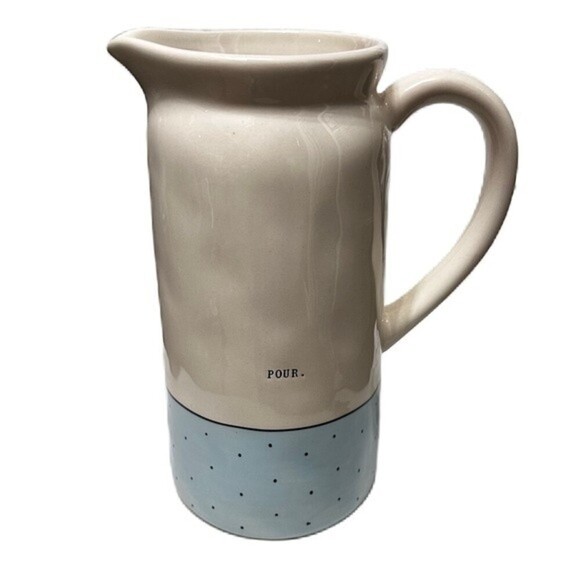 Rae Dunn Blue‎ Polka Dot Pitcher - Picture 1 of 8